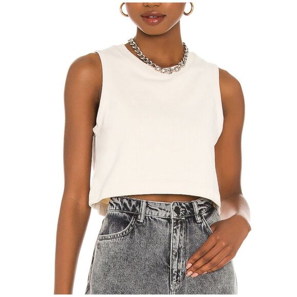 All Saints Tops - ALLSAINTS Lila Terry Crop Top Ecru White Sz 10
